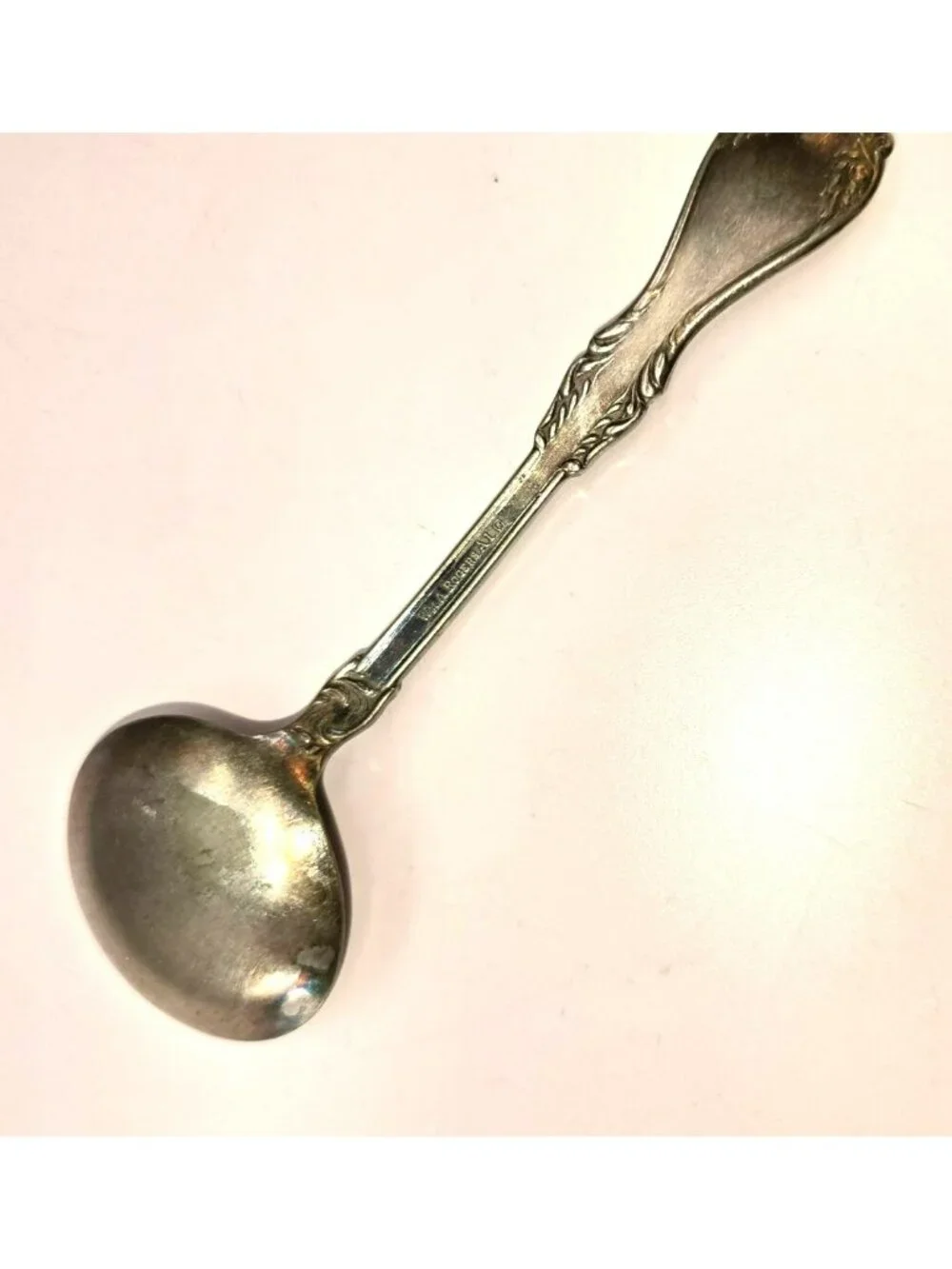Antique Rogers Soup Spoon A1 Silverplate Ornate Floral Handle Vintage CM2275